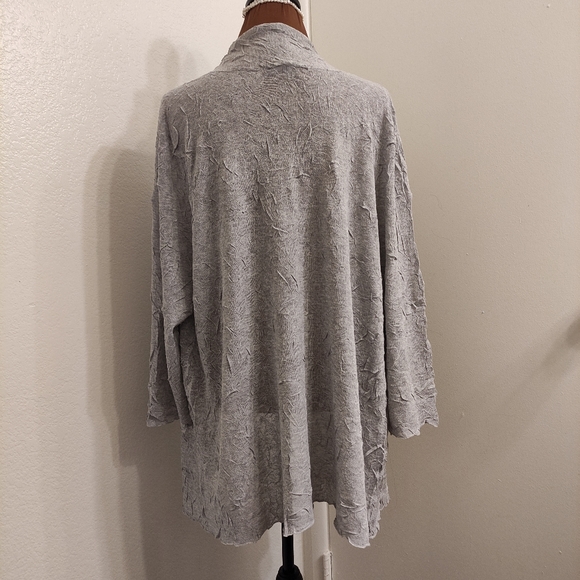 Eileen Fisher Women's Open Front Viscose Blend Cardigan Sweater Gray, L - Picture 5 of 12